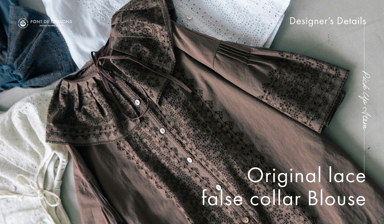 Original lace false colloar Blouce　
風景を、一枚のレースに。