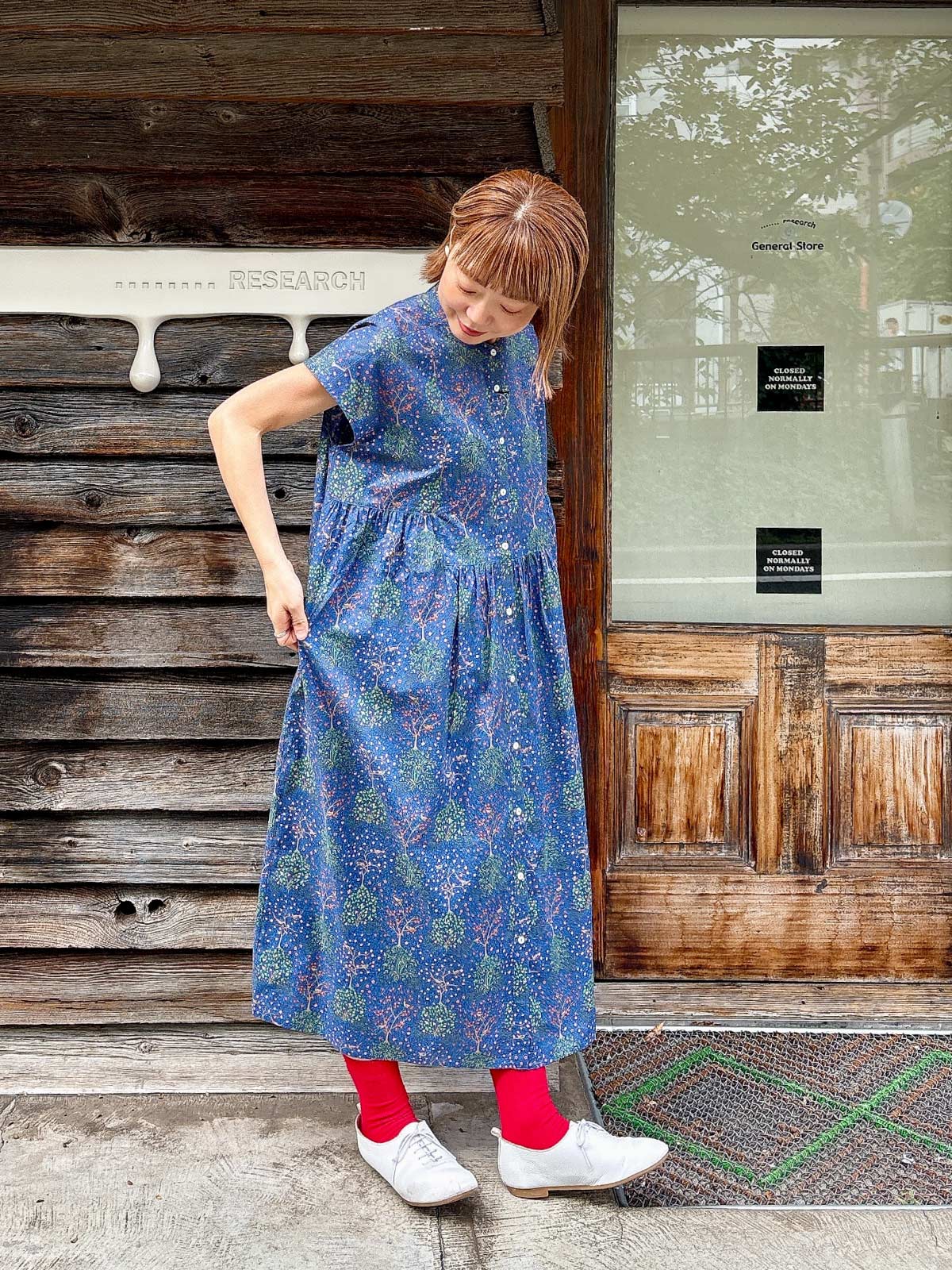 LIBERTYタナローン胸切替フレンチシャツワンピース sosotto ソソット