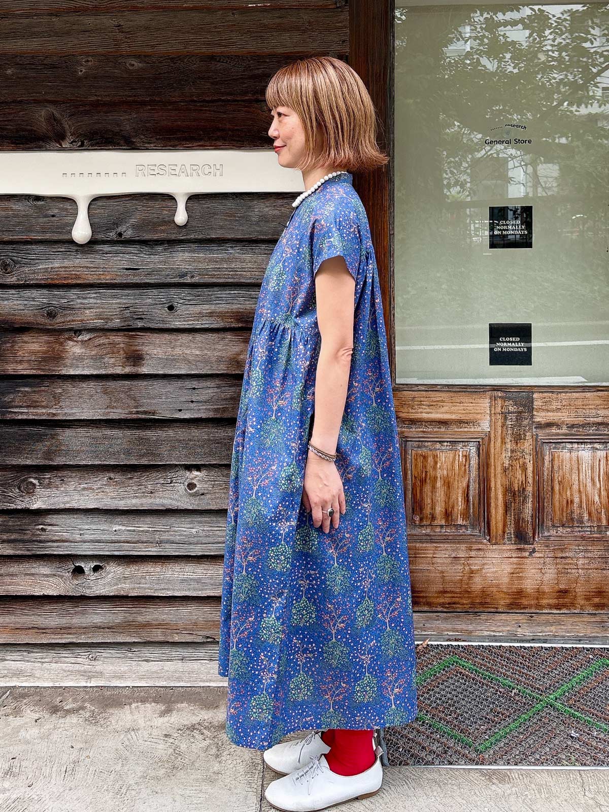 LIBERTYタナローン胸切替フレンチシャツワンピース sosotto ソソット