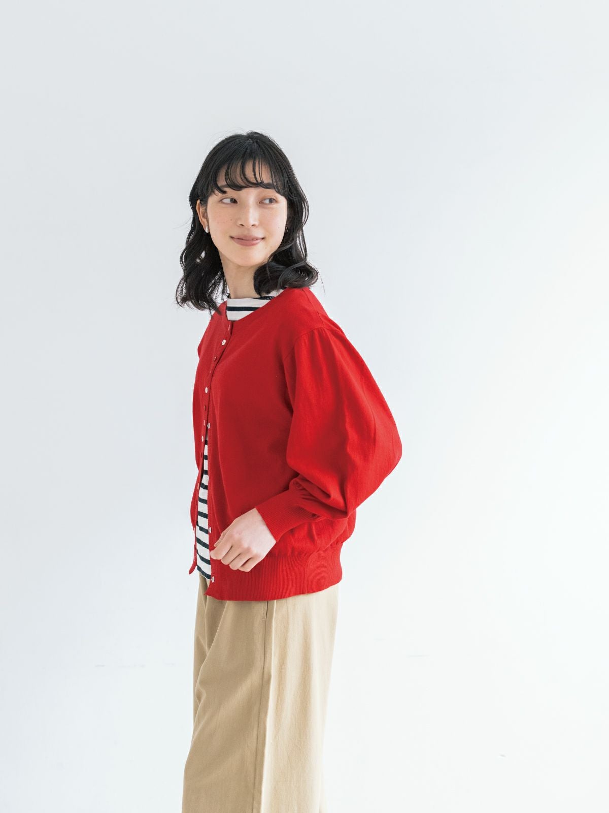 カシミア混コットン】C/Ca MIXボタンカーディガン PONT DE CHALONS