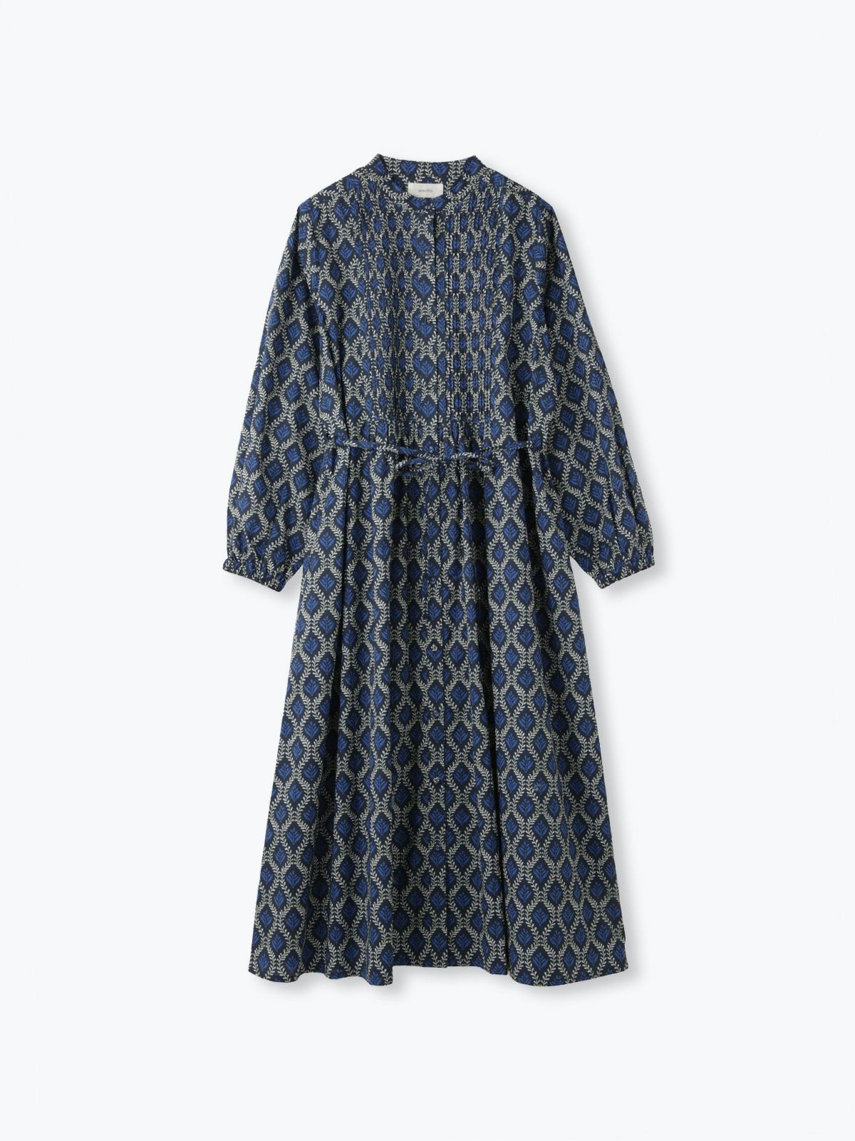 【新品】sosotto ツタ柄細ピンタックウエストドロストワンピース S～M ツタ柄細ピンタックウエストドロストワンピース sosotto ソソット