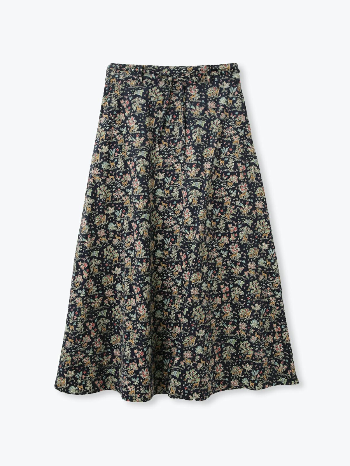 リバティ メラニーアタイ コーデュロイロングスカート ドット柄 LIBERTY リバティ メラニー・アタイ 仕立て ギャザースカート