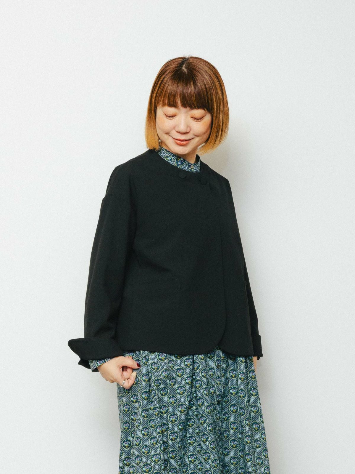 各色 ラスト1点】オケージョンダブルボタンノーカラージャケット PONT