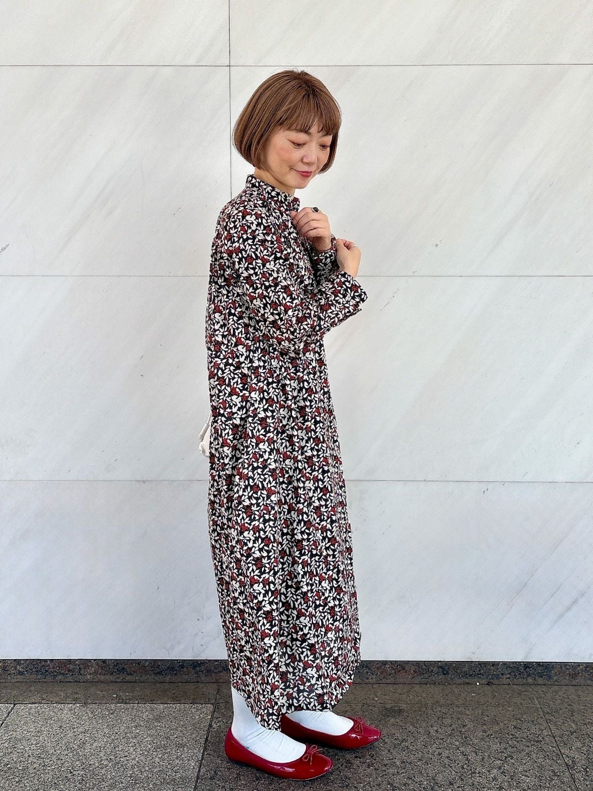 POPON様：注文品4点 軽やかに咲く】ミモザプリントワンピース PONT DE CHALONS ポンデ
