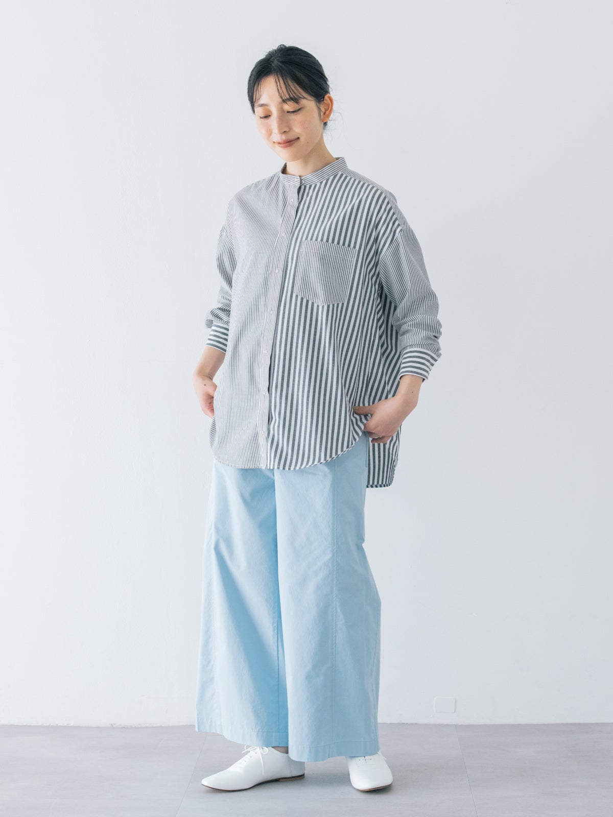 各色 ラスト1点】刺繍釦クレイジーストライプシャツ PONT DE CHALONS