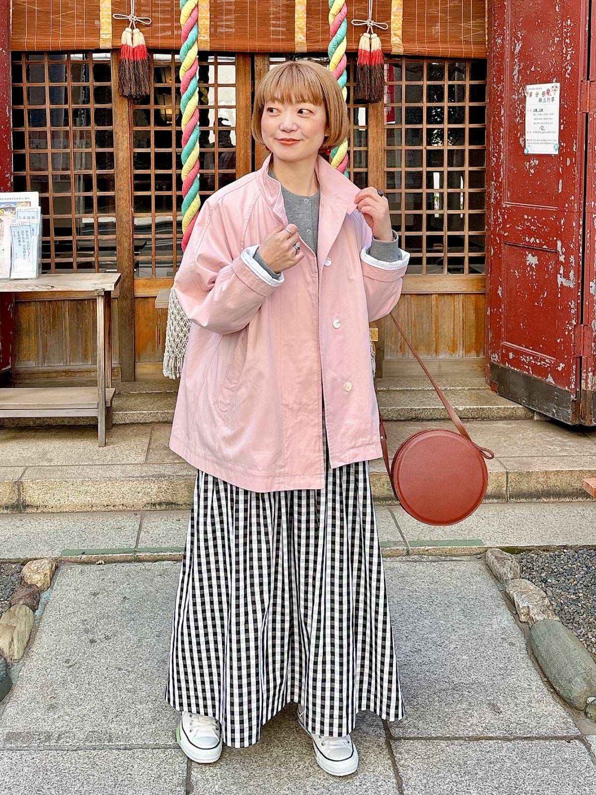 爽やかな柄で春気分が盛り上がる】先染め柄タックギャザーマキシ