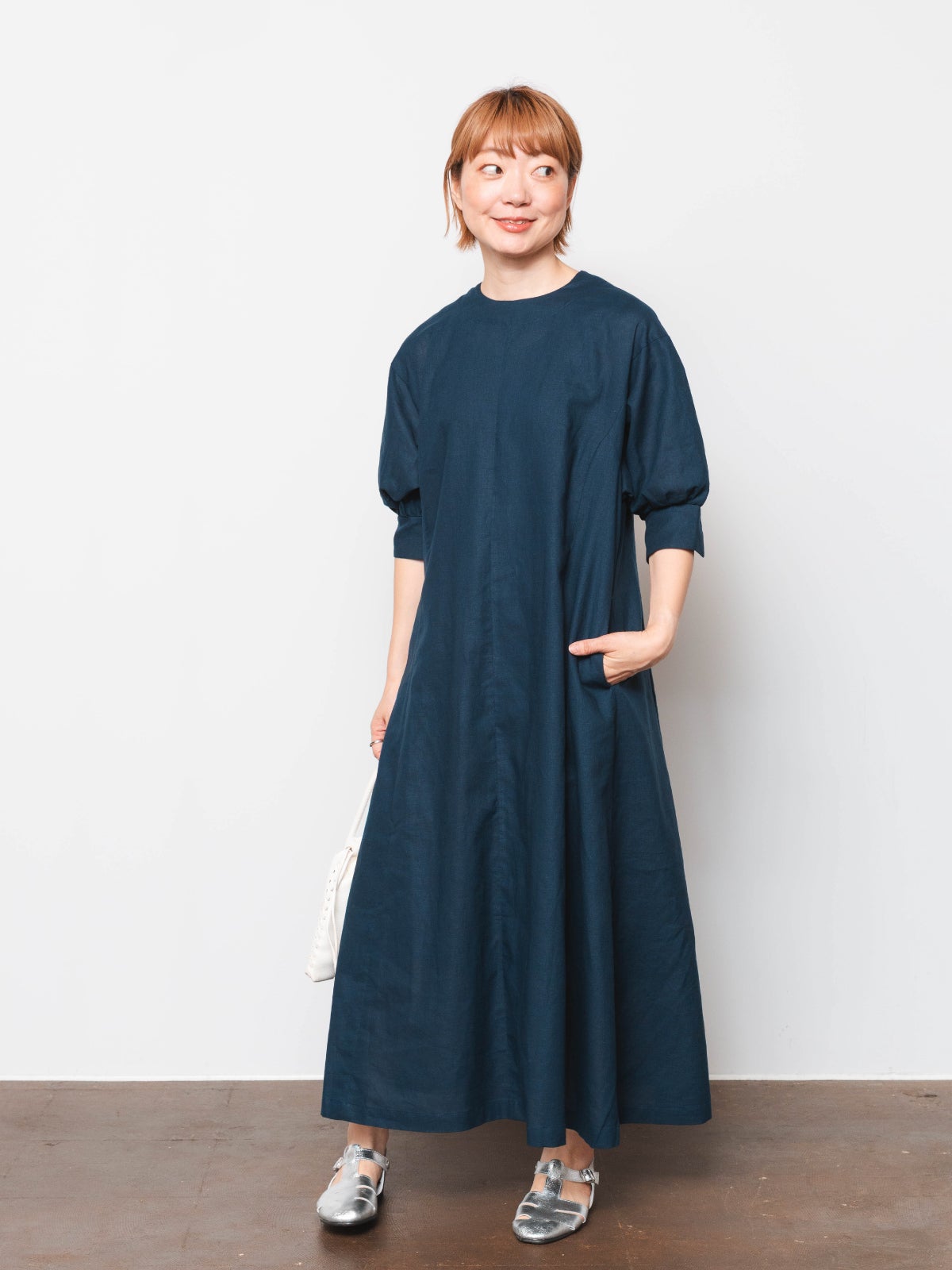 LINEN PUFF SLEEVE ONE PIECE PONT DE CHALONS ポンデシャロン | PONT