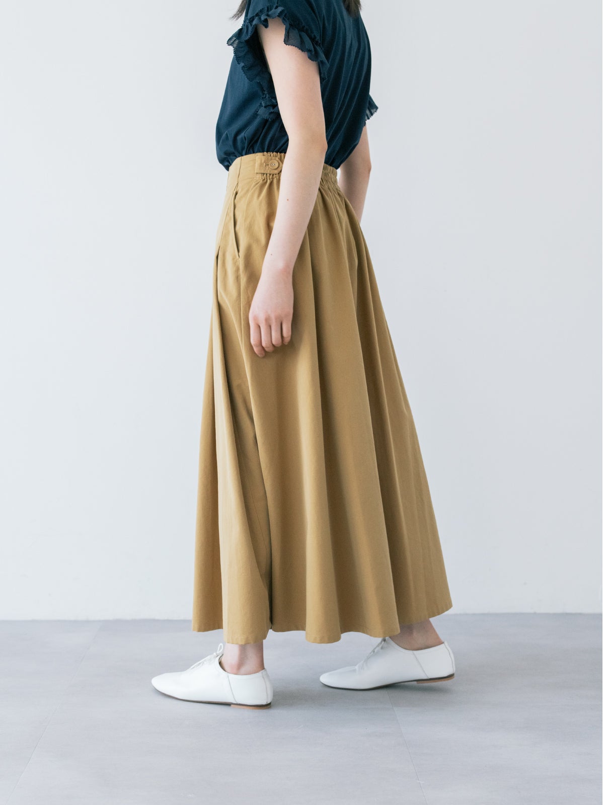 ピンク ラスト 1点】【揺れるたびに華やぐ】チノフレアマキシスカート