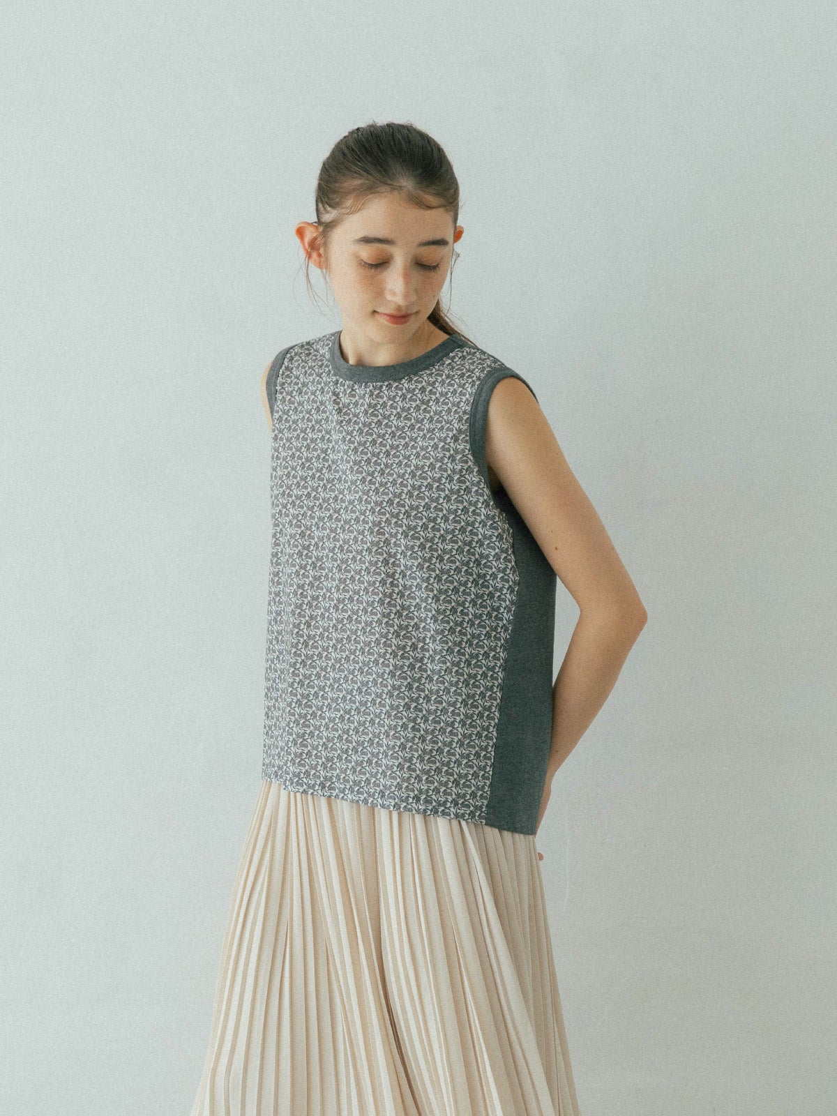 40Sフライス×LIBERTY前身頃ノースリーブ sosotto ソソット | PONT DE