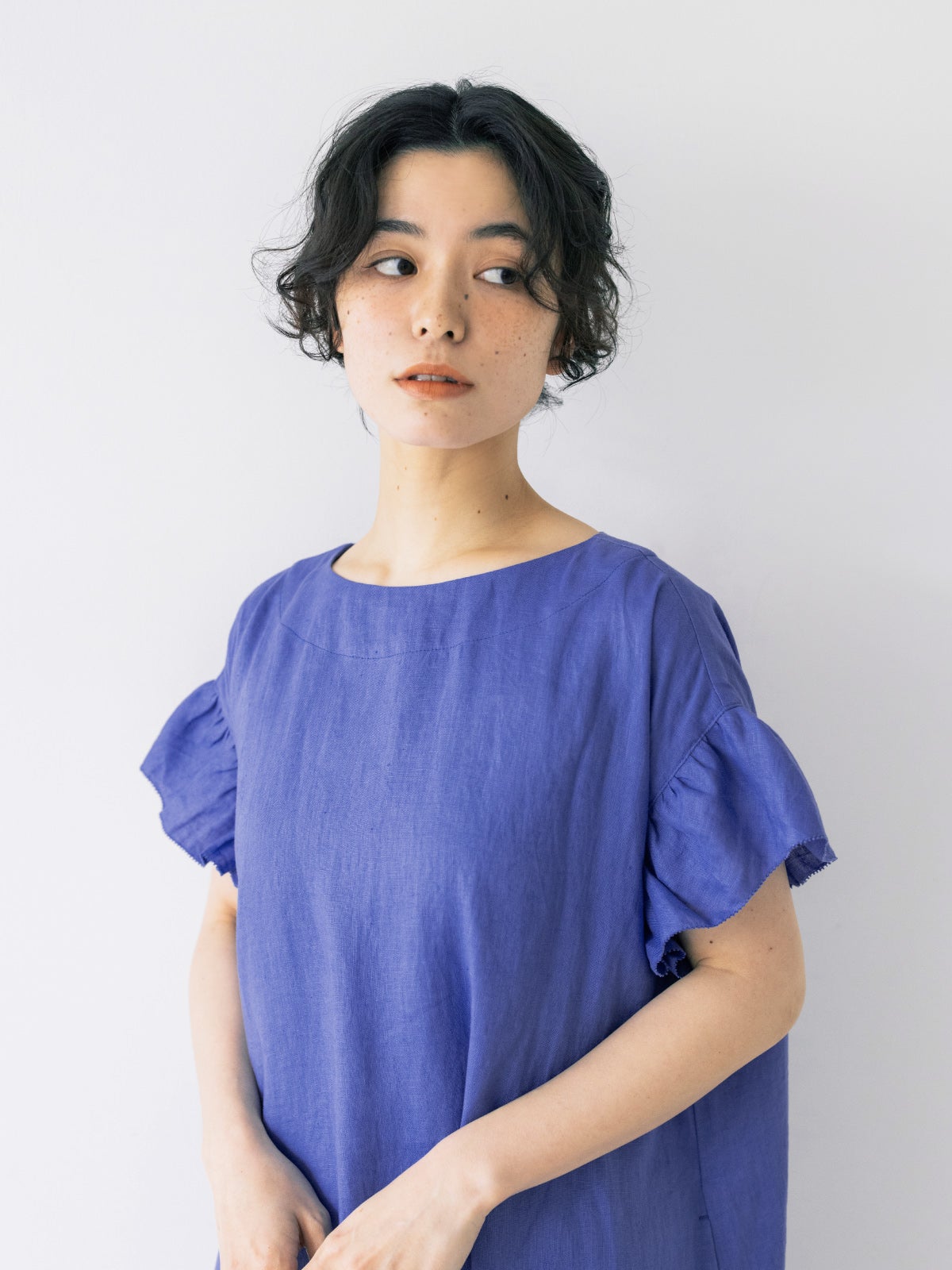 NEWリネンフリル袖ワンピース PONT DE CHALONS ポンデシャロン | PONT