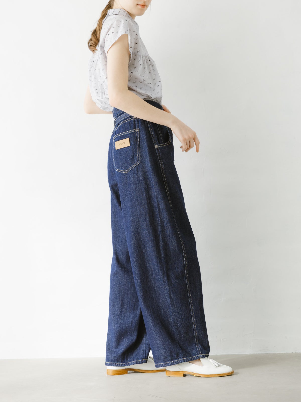 7ozﾃﾞﾆﾑﾘﾎﾞﾝ付きｶｰﾌﾞﾊﾟﾝﾂ sosotto ソソット | PONT DE CHALONS ONLINE SHOP