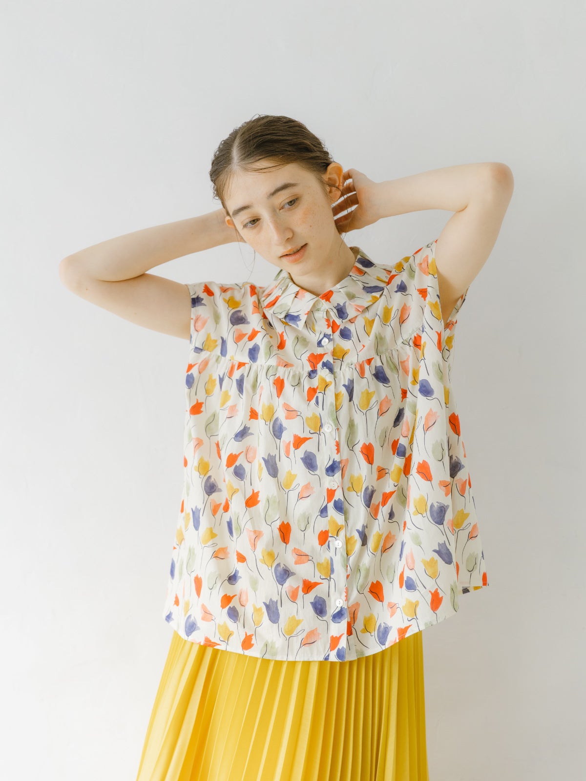LIBERTYタナローンタック衿フレンチブラウス sosotto ソソット | PONT